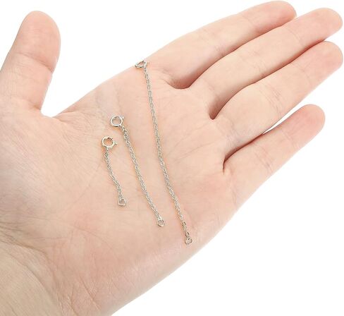 Patikil 1 inch S925 Silver Necklace Extender ، 2 Pack Pack Placed Chain Extensions Extension for Nglaces Bracelet Making ، Golden in Saudi Arabia
