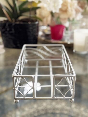 Gold Orchid Blooms Napkin Holder| Exquisite Orchid Flowers & Faux Crystals Design| Vertical Iron Metal Disposable Tissue Paper Towel Tabletop Dispenser Organizer| Bathroom Kitchen Hotel in Saudi Arabia