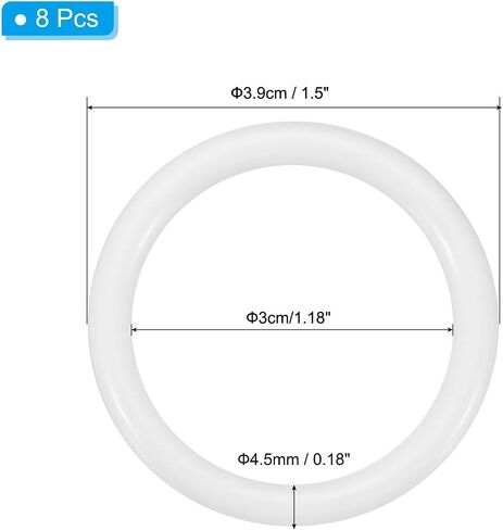 PATIKIL 1.5 Inch Dream Catcher Rings, 8 Pcs Plastic Macrame Wreath Floral Round Ring Hoop for Home Car DIY Craft Wedding Wall Hanging Decorations, Black in Saudi Arabia