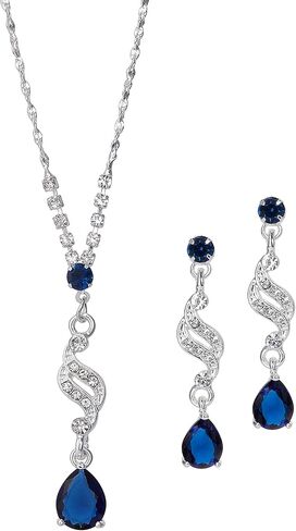 Mariell Gold Cubic Zirconia Prom Jewelry Set, Necklace & Earrings Set for Weddings, Brides, Bridesmaids in Saudi Arabia