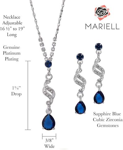 Mariell Gold Cubic Zirconia Prom Jewelry Set, Necklace & Earrings Set for Weddings, Brides, Bridesmaids in Saudi Arabia