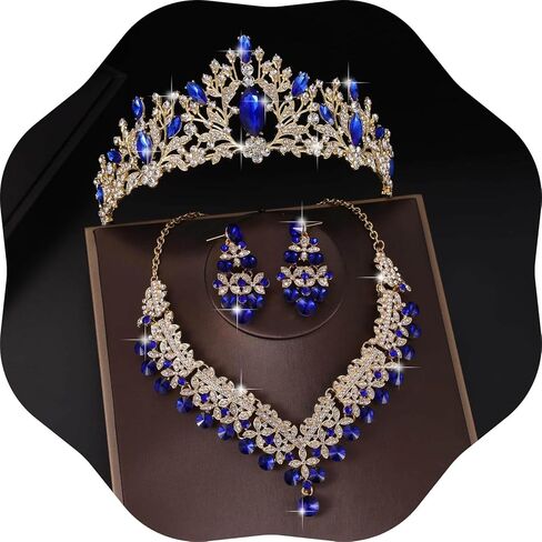 Kamirola Tiaras and Crowns for Women,Tiaras Earrings Necklace, Crystal Bridal Jewelry Set, Costume Party Halloween Prom Pageant Jewelry for Women Girls(TR24) (Purple sets) in Kuwait