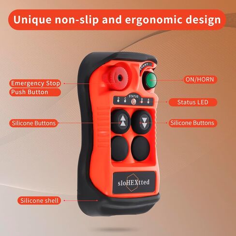 2 Channel Button Industrial Wireless Crane Remote Control 12V 24V Radio Transmitter and Receiver for Electric Chain Hoist Lift Winch Overhead Crane Controller in Saudi Arabia
