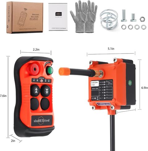 2 Channel Button Industrial Wireless Crane Remote Control 12V 24V Radio Transmitter and Receiver for Electric Chain Hoist Lift Winch Overhead Crane Controller in Saudi Arabia