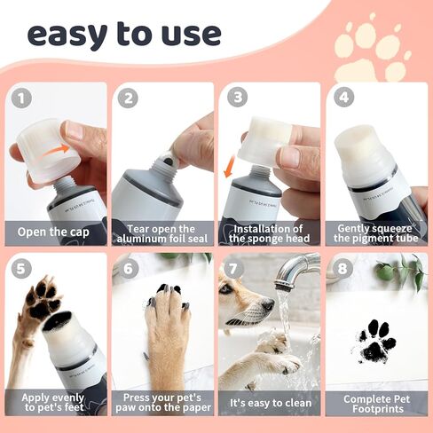 Nabance 2.54 fl oz Silver Pet Paw Print Friendly Ink Paint, Dog Cat Paw Print Safe Ink, Non-Toxic Acid-Free, Safe Gentle for Home Christmas New Year DIY Keepsake Stamp Dog Mom Gifts in Kuwait