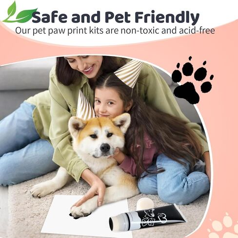 Nabance 2.54 fl oz Silver Pet Paw Print Friendly Ink Paint, Dog Cat Paw Print Safe Ink, Non-Toxic Acid-Free, Safe Gentle for Home Christmas New Year DIY Keepsake Stamp Dog Mom Gifts in Kuwait