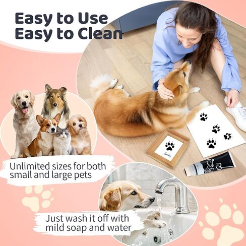 Nabance 2.54 fl oz Silver Pet Paw Print Friendly Ink Paint, Dog Cat Paw Print Safe Ink, Non-Toxic Acid-Free, Safe Gentle for Home Christmas New Year DIY Keepsake Stamp Dog Mom Gifts in Kuwait