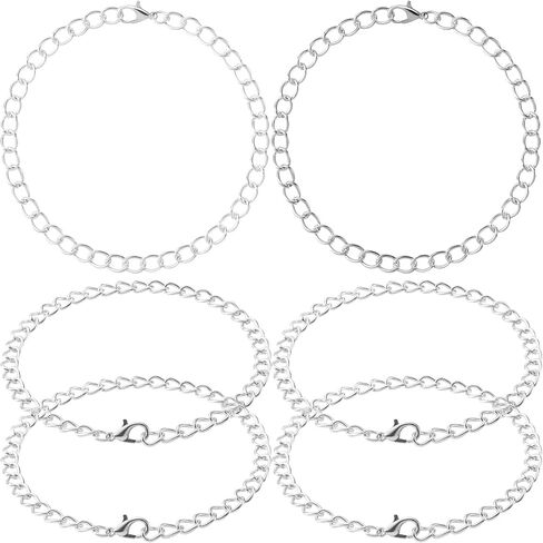 سلسلة سوار سحر 6pcs مع مشابك جراد البحر ، سلاسل سوار الفضة الذهبية لصنع المجوهرات ، سلاسل ربط السوار بالجملة للنساء المجوهرات DIY ، الحرف اليدوية ، الاستخدام اليومي in Kuwait