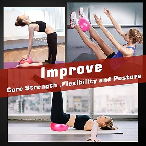 3Pcs Mini Pilates Exercise Yoga Ball, 6 Inch Small Inflatable Exercise Yoga Ball,Core Training and Physical Therapy Equipment, with Pump(Purple/Blue/Pink) in Saudi Arabia