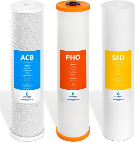EXPRESS WATER FLTWH2045CGS1 Whole House Replacement Water Filter Set, 3 Count (Pack of 1), White in Saudi Arabia