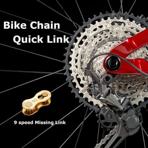 Bike Chain Quick Link- Reusable Bike Chain Missing Quick Connector- Master Links Compatible with Shimano, Sram and KMC Chains 6 7 8 9 10 11 12speed Missing Link (Silver, 9 Speed) in Saudi Arabia