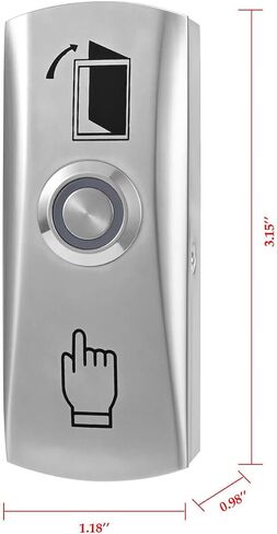Push to Exit Button with LED Indicator Light for Door Access Control System Zinc Alloy Shell Classic Shape in Saudi Arabia