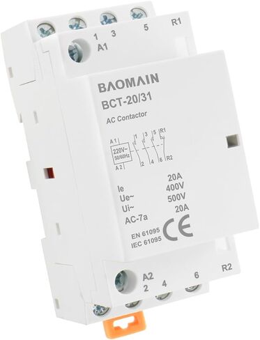 Baomain AC Contactor 63A 4 Pole 3 NO 1 NC Universal Circuit Control 35mm DIN Rail Mount CE Listed BCT-63/31 (220VAC) in Saudi Arabia