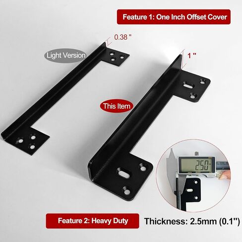 Door Latch Guard Plate 12" with 1" Offset Cover, Protector Shield for Door Knob/Deadbolt/Mortise/Double Door Lock, Outswing Door Security, Heavy Duty Version(1 Pack) in Saudi Arabia