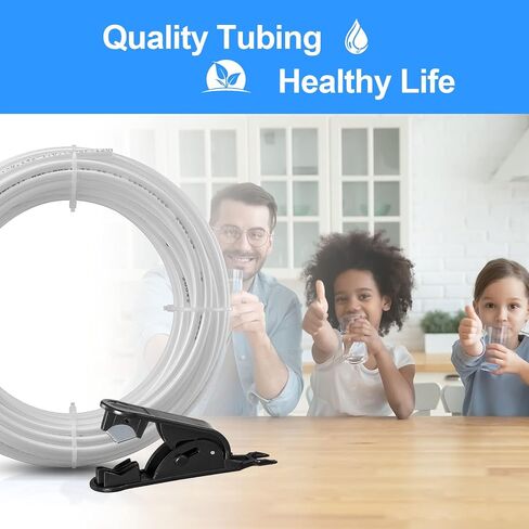 30FT 1/4 Inch O.D.RO Water Tubing,NSF Certified Pipe for RO(Reverse Osmosis) Water Purifier Filter System,BPA free Flexible Plastic Hose(white) in Saudi Arabia