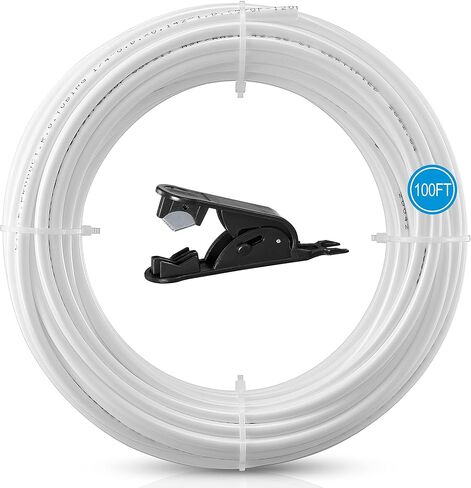 30FT 1/4 Inch O.D.RO Water Tubing,NSF Certified Pipe for RO(Reverse Osmosis) Water Purifier Filter System,BPA free Flexible Plastic Hose(white) in Saudi Arabia
