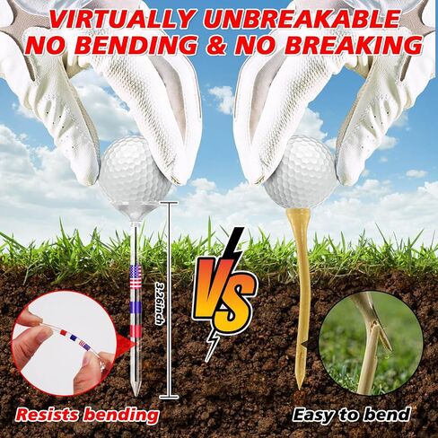 3 1/4'' Golf Tees, 50 Pack - Unbreakable Plastic Tees with Cup 6 Prongs/8 Prongs, Reduces Friction & Side Spin, Long Golf Tees Bulk for Men, Essential Golf Accessories in Saudi Arabia