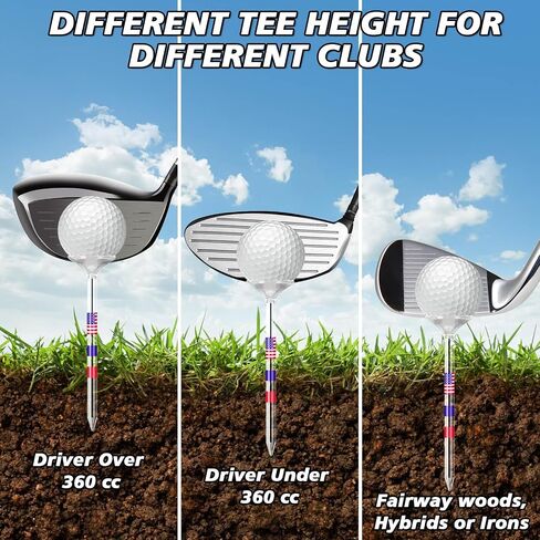 3 1/4'' Golf Tees, 50 Pack - Unbreakable Plastic Tees with Cup 6 Prongs/8 Prongs, Reduces Friction & Side Spin, Long Golf Tees Bulk for Men, Essential Golf Accessories in Saudi Arabia
