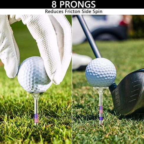 3 1/4'' Golf Tees, 50 Pack - Unbreakable Plastic Tees with Cup 6 Prongs/8 Prongs, Reduces Friction & Side Spin, Long Golf Tees Bulk for Men, Essential Golf Accessories in Saudi Arabia