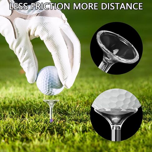 3 1/4'' Golf Tees, 50 Pack - Unbreakable Plastic Tees with Cup 6 Prongs/8 Prongs, Reduces Friction & Side Spin, Long Golf Tees Bulk for Men, Essential Golf Accessories in Saudi Arabia