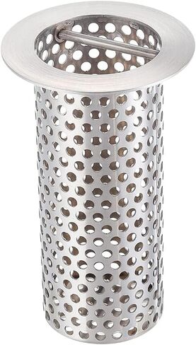 3" Commercial Floor Drain Strainer, 6'' High, Thick Perforated Stainless Steel and Finely Polished Drain Basket in Saudi Arabia
