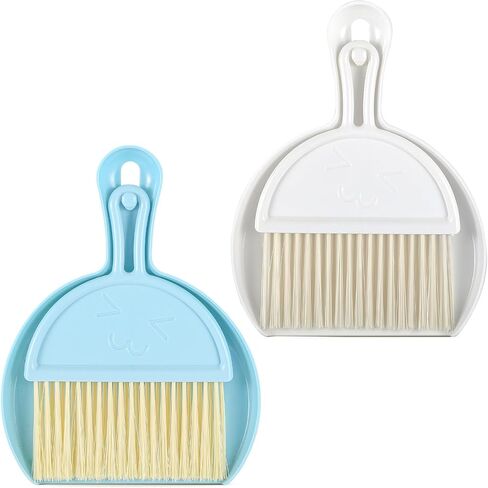 Broom with Dustpan Combo Set, 2 in 1 Broom and Dustpan Set with Long Handle, Upright 180° Rotating Broom with Brush and Lightwight Dust Pans for Home Kitchen Room Office Lobby Floor Cleaning，White in Saudi Arabia
