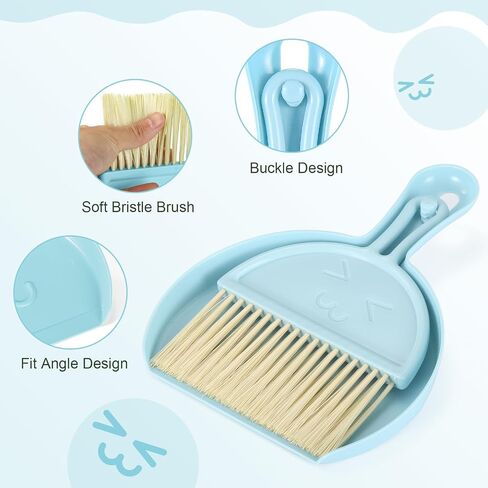 Broom with Dustpan Combo Set, 2 in 1 Broom and Dustpan Set with Long Handle, Upright 180° Rotating Broom with Brush and Lightwight Dust Pans for Home Kitchen Room Office Lobby Floor Cleaning，White in Saudi Arabia