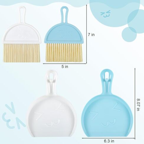 Broom with Dustpan Combo Set, 2 in 1 Broom and Dustpan Set with Long Handle, Upright 180° Rotating Broom with Brush and Lightwight Dust Pans for Home Kitchen Room Office Lobby Floor Cleaning，White in Saudi Arabia