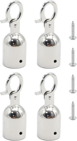 VIKKSAER Rope End Snap Hook, Rope End Cap Cord End Cap Rope End Connector Snap Hook Stanchion Rope Hooks, Rope End Cap with Hook Snap Rope Fittings Hooks (Golden,12) in Kuwait