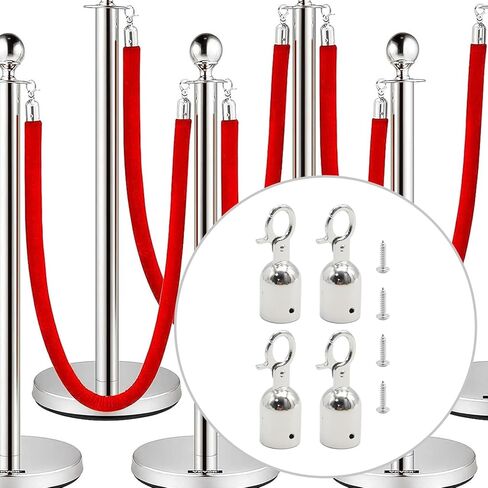 VIKKSAER Rope End Snap Hook, Rope End Cap Cord End Cap Rope End Connector Snap Hook Stanchion Rope Hooks, Rope End Cap with Hook Snap Rope Fittings Hooks (Golden,12) in Kuwait