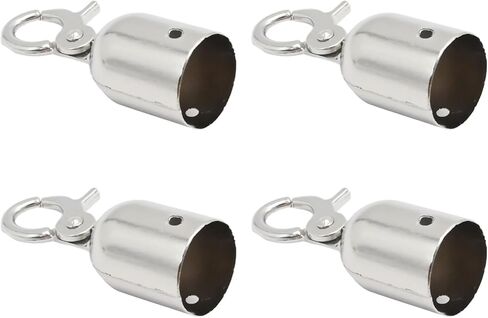 VIKKSAER Rope End Snap Hook, Rope End Cap Cord End Cap Rope End Connector Snap Hook Stanchion Rope Hooks, Rope End Cap with Hook Snap Rope Fittings Hooks (Golden,12) in Kuwait