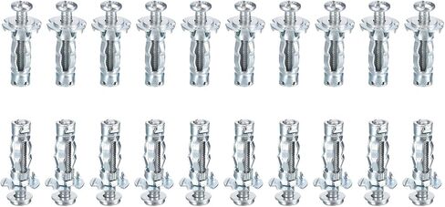 M4x21mm Hollow Wall Anchors - 15 Pack - Good for Hollow Wall Plaster Walls - Carbon Steel Hollow Drywall Anchors Screws, Silver in Saudi Arabia