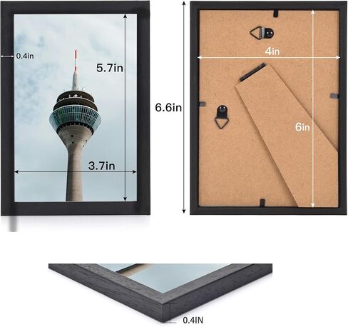 8x10 Picture Frame Set of 4, Solid Oak 8 by 10 Photo Frames with Plexiglass, Display Picture 5x7 with mat or 8x10 without mat, Tabletop or Wall Hanging Collage frame Wall Decor. in Saudi Arabia