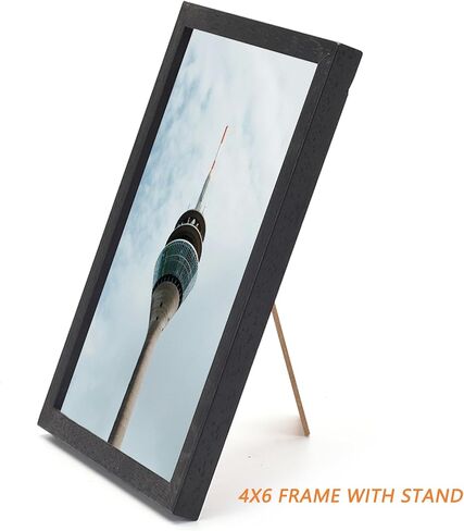 8x10 Picture Frame Set of 4, Solid Oak 8 by 10 Photo Frames with Plexiglass, Display Picture 5x7 with mat or 8x10 without mat, Tabletop or Wall Hanging Collage frame Wall Decor. in Saudi Arabia