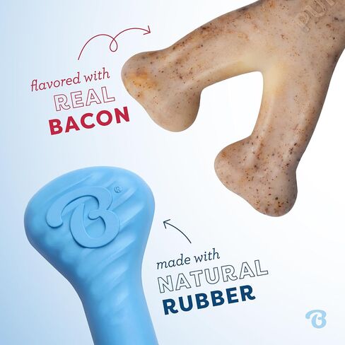 Benebone Puppy 2-Pack Dental Chew/Wishbone Dog Chew Toys, Made in USA, Real Bacon Flavor in Saudi Arabia