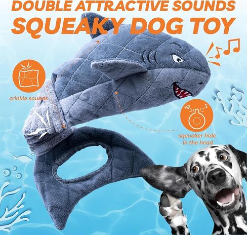 LEGEND SANDY Tough Dog Toys, Stuffed Chew Large Dog Toys to Keep Them Busy, Interactive Squeaky Tug of War Doggie Toy, Crinkle Blue Octopus in Kuwait