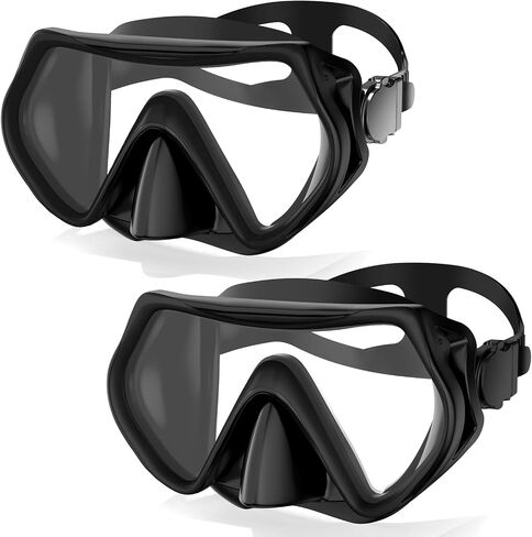 Diving Mask, Snorkeling Gear for Adults, Anti-Fog Scuba Diving Goggles, Snorkel Mask, Snorkeling Gear, Swim Goggles with Nose Cover for Adult Youth(2 Pack) in Saudi Arabia