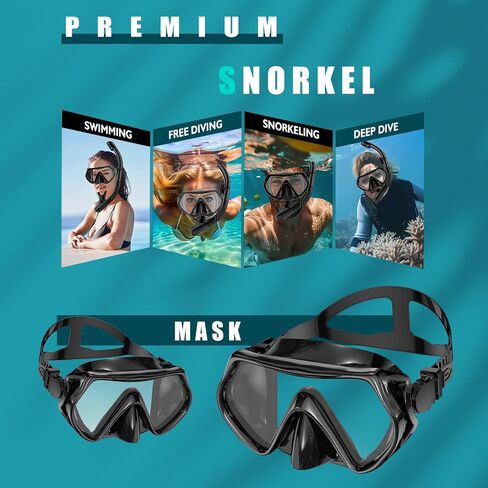 Diving Mask, Snorkeling Gear for Adults, Anti-Fog Scuba Diving Goggles, Snorkel Mask, Snorkeling Gear, Swim Goggles with Nose Cover for Adult Youth(2 Pack) in Saudi Arabia