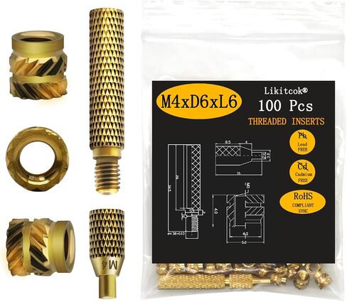 Threaded Insert Heat Insert with Insert Tip,Heat Set Insert for Plastic Parts and 3D Printing Components Assortment Kit, (M3xD5xL4) in Saudi Arabia