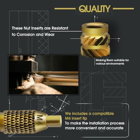Threaded Insert Heat Insert with Insert Tip,Heat Set Insert for Plastic Parts and 3D Printing Components Assortment Kit, (M3xD5xL4) in Saudi Arabia