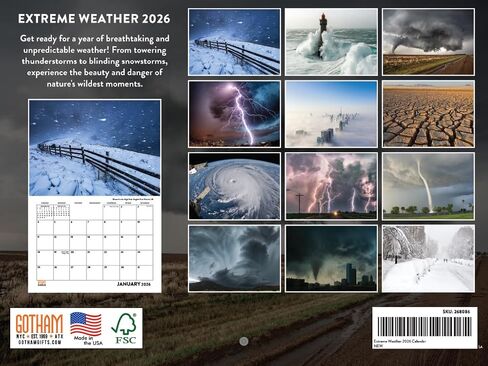 Extreme Weather Calendar 2025 Tornado Storms Monthly Wall Calender 12 Month | Made In The USA in Saudi Arabia