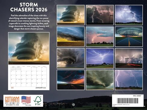 Extreme Weather Calendar 2025 Tornado Storms Monthly Wall Calender 12 Month | Made In The USA in Saudi Arabia