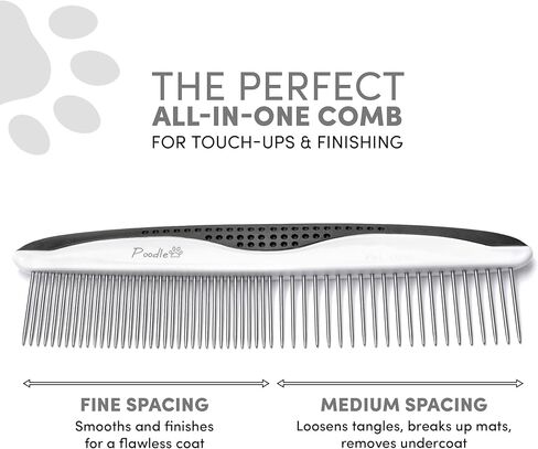 Poodle Pet Dog Combs for Grooming | 2 حزمة | أسنان الفولاذ المقاوم للصدأ إزالة الأوساخ بسهولة | الرعاية المناسبة تمنع العقدة والحصير للحيوانات الأليفة ذات الشعر الطويل والقصير | مقبض قبضة الراحة المضادة للانزلاق (أرجواني) in Kuwait