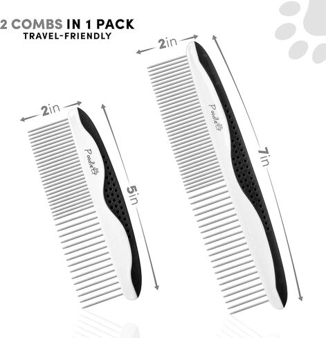 Poodle Pet Dog Combs for Grooming | 2 حزمة | أسنان الفولاذ المقاوم للصدأ إزالة الأوساخ بسهولة | الرعاية المناسبة تمنع العقدة والحصير للحيوانات الأليفة ذات الشعر الطويل والقصير | مقبض قبضة الراحة المضادة للانزلاق (أرجواني) in Kuwait