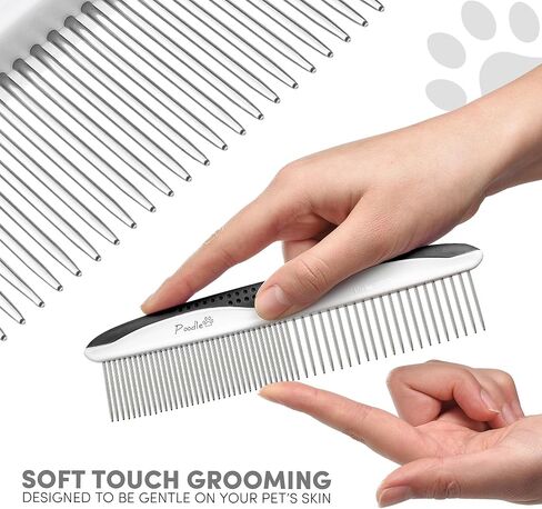 Poodle Pet Dog Combs for Grooming | 2 حزمة | أسنان الفولاذ المقاوم للصدأ إزالة الأوساخ بسهولة | الرعاية المناسبة تمنع العقدة والحصير للحيوانات الأليفة ذات الشعر الطويل والقصير | مقبض قبضة الراحة المضادة للانزلاق (أرجواني) in Kuwait