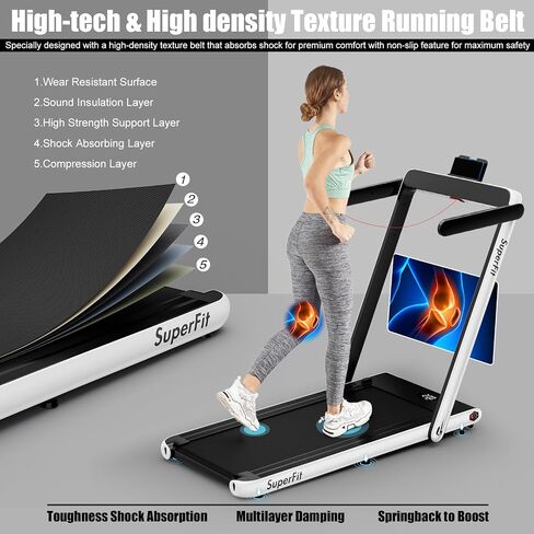 Goplus 1100W Folding Treadmill Electric Motorized Power Fitness Running Machine w/Support in Saudi Arabia