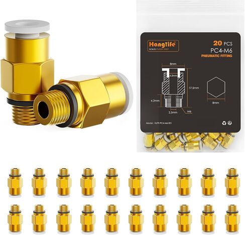 PC4-M10 Bowden PTFE Tube Connectors, Push-to-Connect Quick Fittings, 1.75mm Filament Pneumatic Coupler, Push-Fit Adaptor – 3D Printers Accessories, Ideal for Pneumatic Systems (Pack of 20) in Saudi Arabia