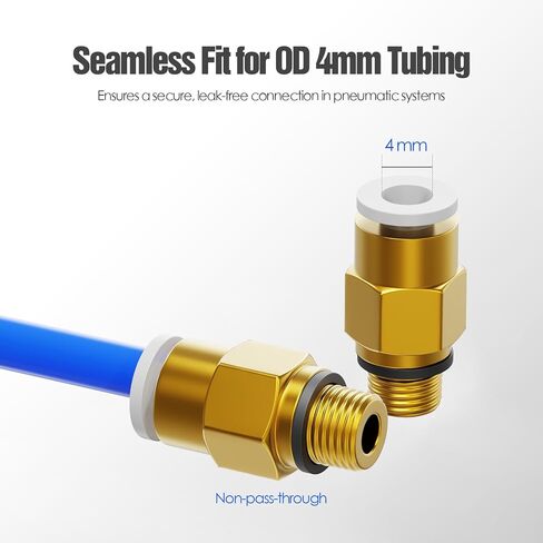 PC4-M10 Bowden PTFE Tube Connectors, Push-to-Connect Quick Fittings, 1.75mm Filament Pneumatic Coupler, Push-Fit Adaptor – 3D Printers Accessories, Ideal for Pneumatic Systems (Pack of 20) in Saudi Arabia