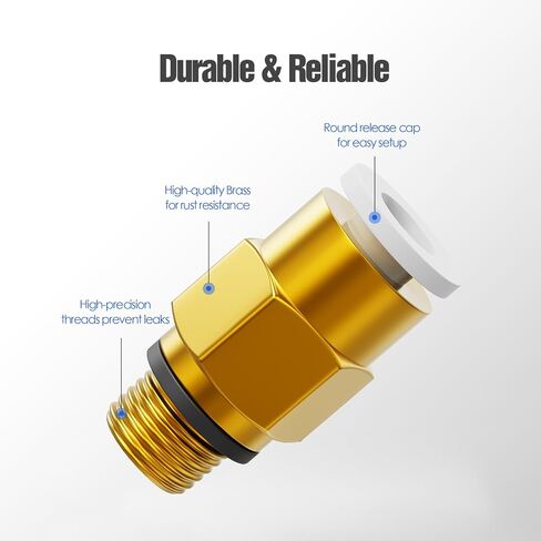 PC4-M10 Bowden PTFE Tube Connectors, Push-to-Connect Quick Fittings, 1.75mm Filament Pneumatic Coupler, Push-Fit Adaptor – 3D Printers Accessories, Ideal for Pneumatic Systems (Pack of 20) in Saudi Arabia