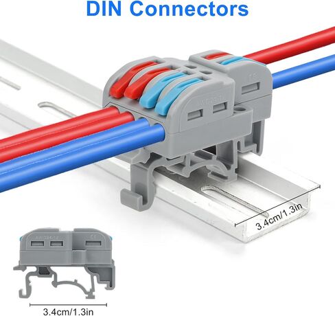 Linkstyle 10PCS DIN Rail Terminal Blocks, AWG24-12 Quick Wiring Cable Connector Lever Wire Connectors Kit (2 in 6 Out) in Saudi Arabia